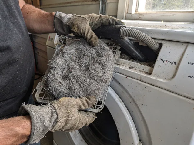 Cleaning Dryer Lint Trap in Brookfield