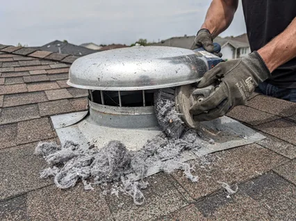 Cleaning Dryer Vent On Roof in Brookfield