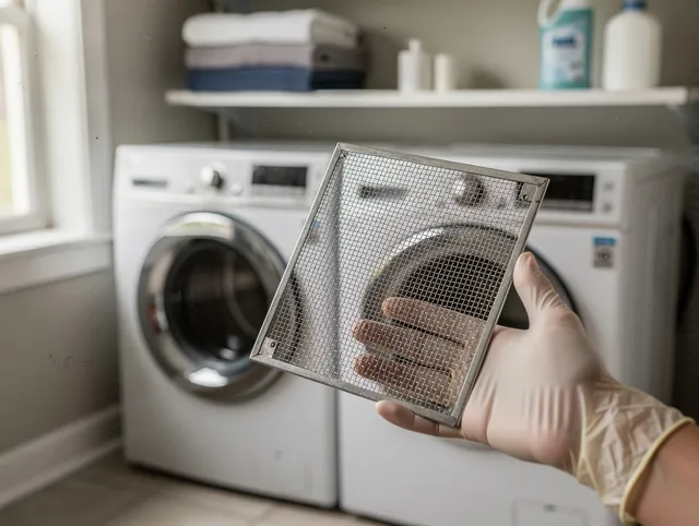 Brookfield Dryer Vent Cleaning specialist performing detailed lint trap cleaning service in Brookfield